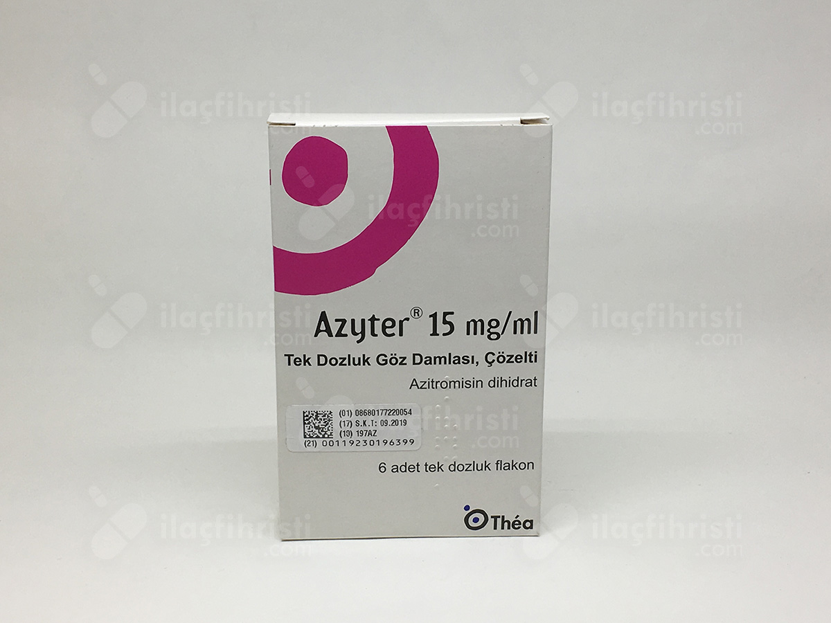 Azyter 15 mg/g tek dozluk göz damlası 6 flakon