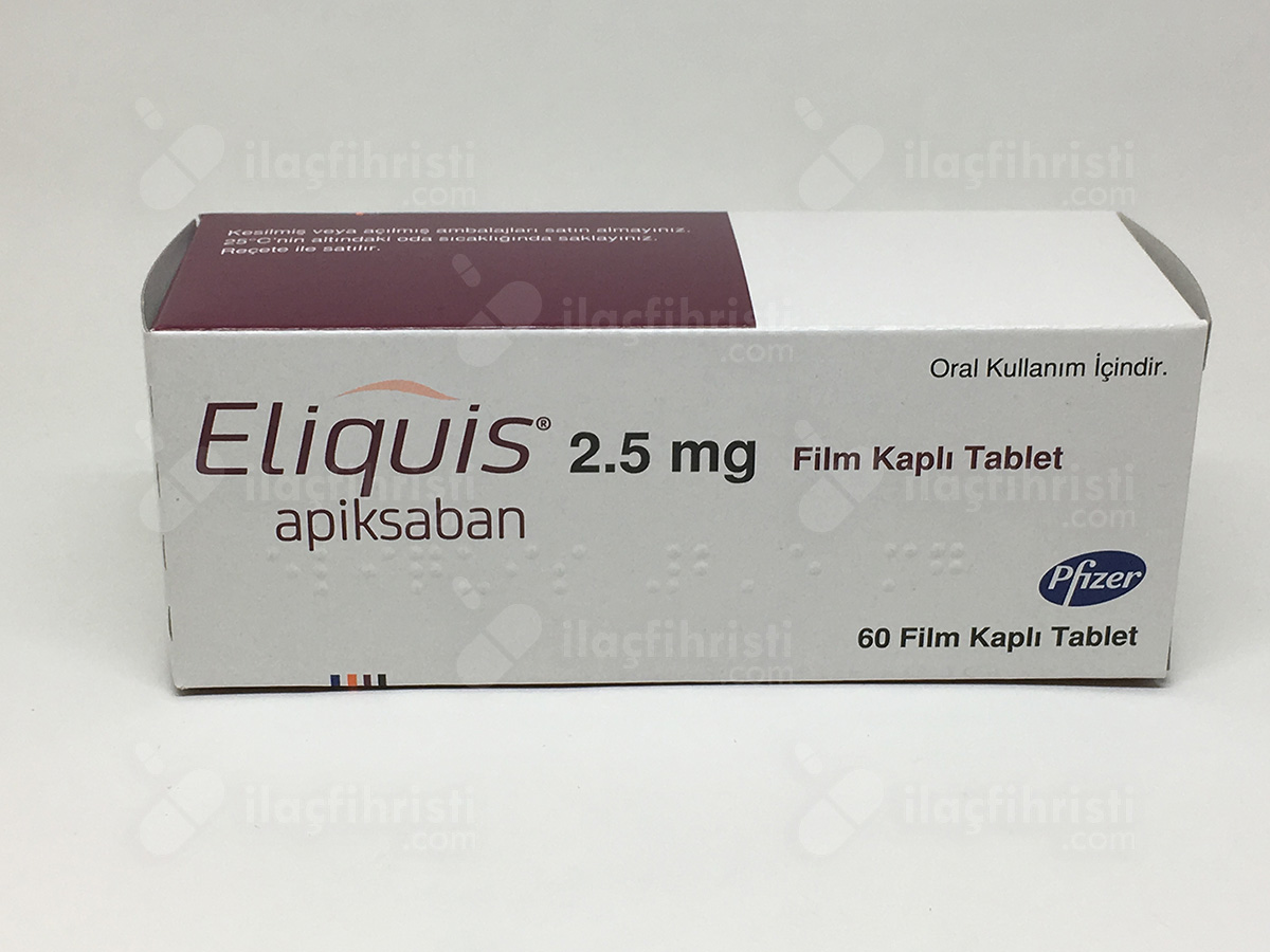 Eliquis 2,5 mg 60 film kaplı tablet