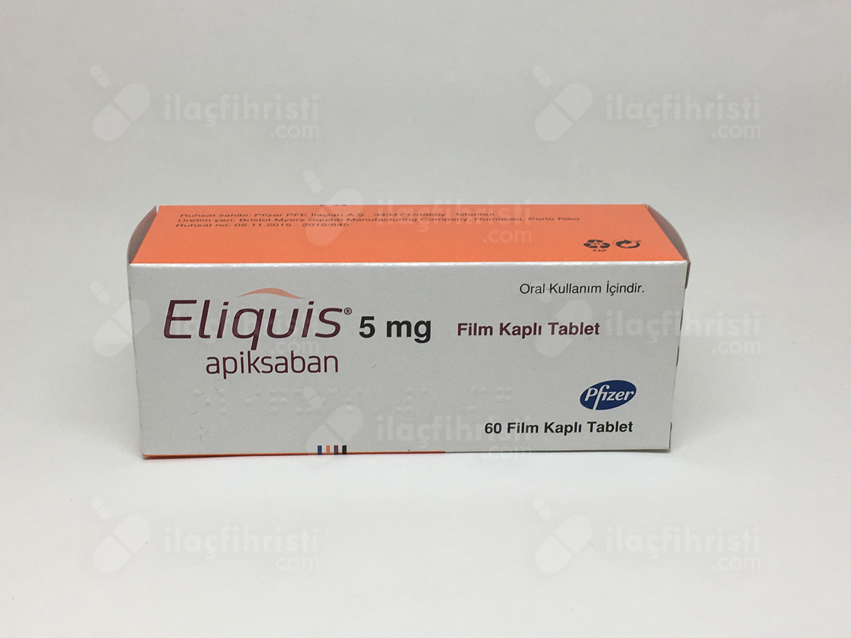 Eliquis 5 mg 60 film kaplı tablet prospektüs, Kullanma Talimatı, kısa
