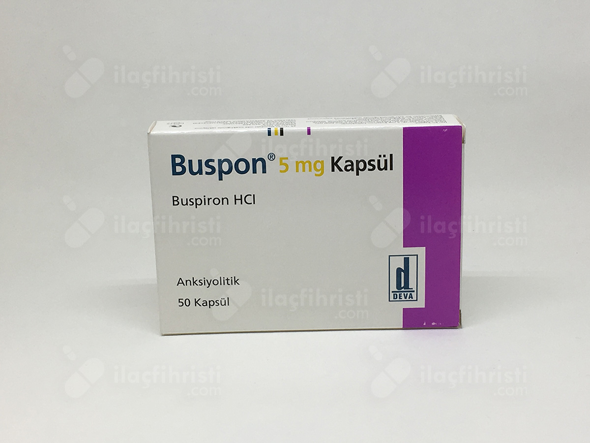 Buspon 5 mg 50 kapsül