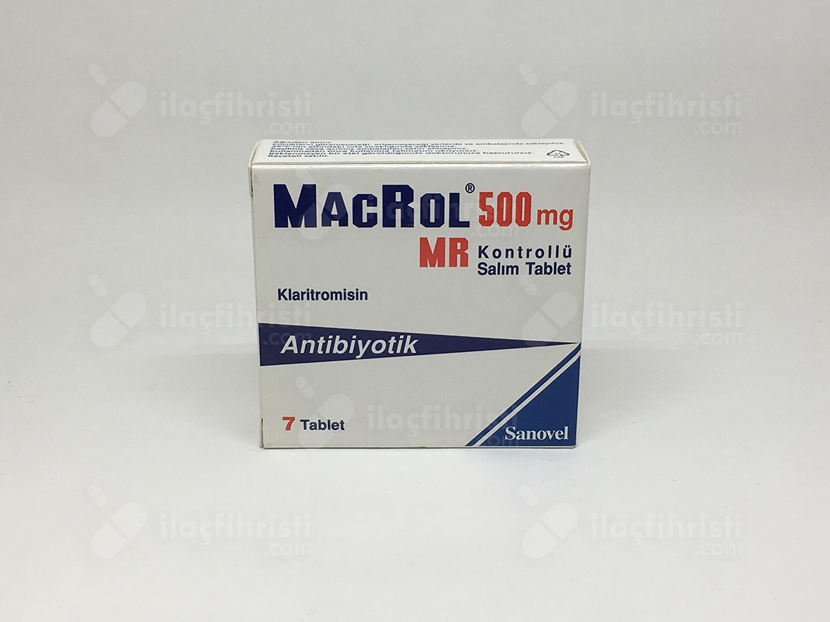 Macrol 500 mg mr 7 kontrollu salim tablet