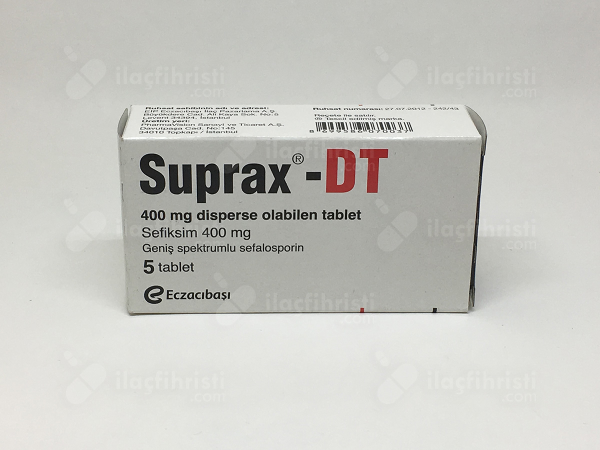 Suprax-dt 400 mg disperse olabilen 5 tablet