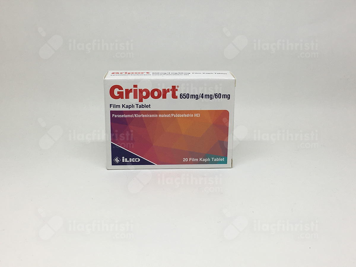 Griport 20 film kaplı tablet