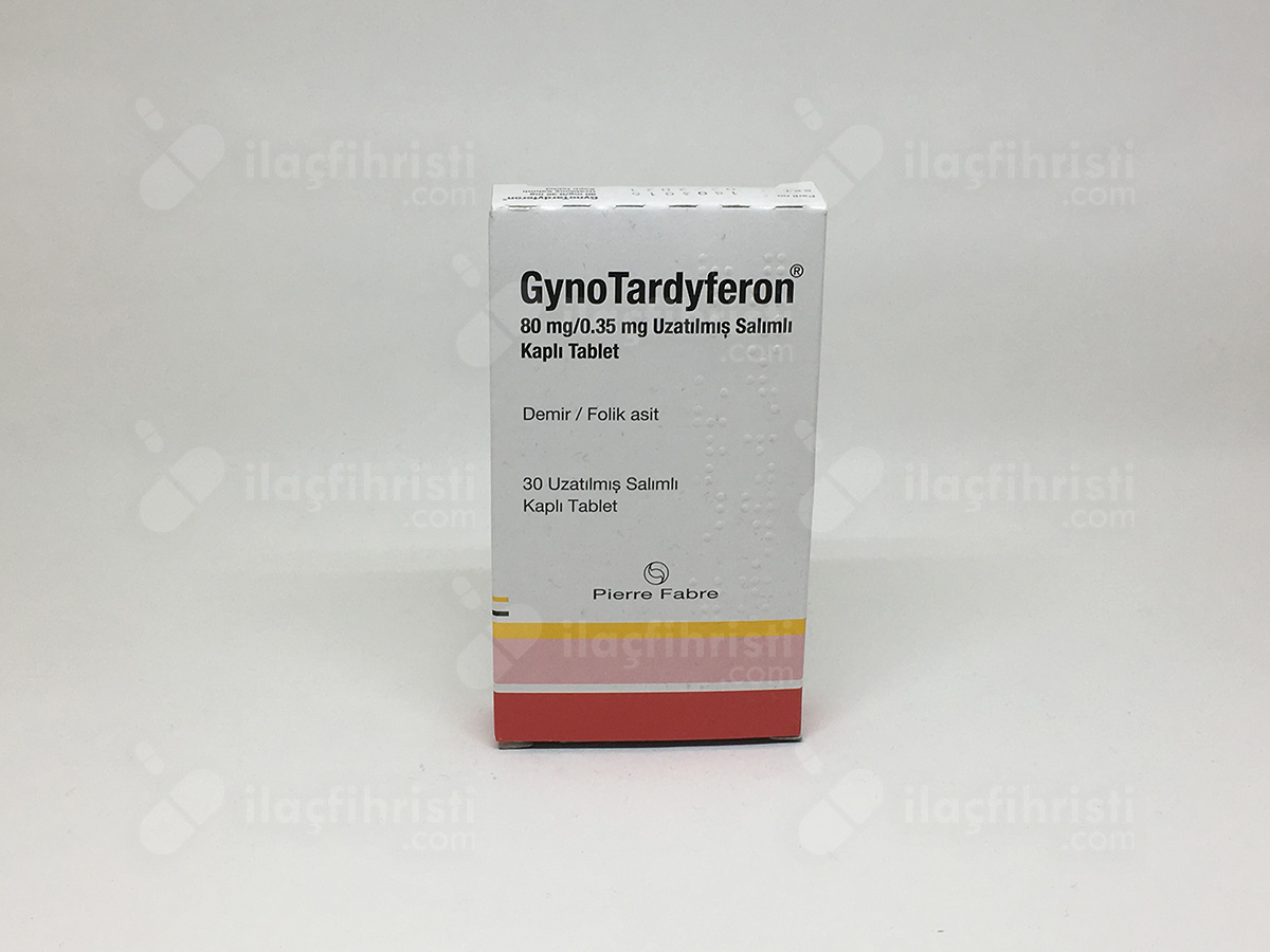 Gynotardyferon 80 mg/0,35 mg uzatılmış salımlı kaplı tablet
